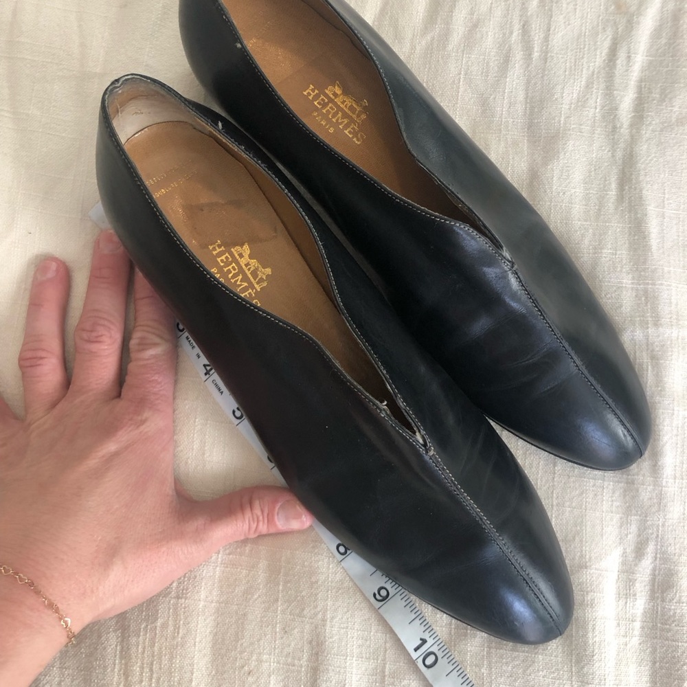 Hermes leather loafers, black, EUC - Picture 5 of 16